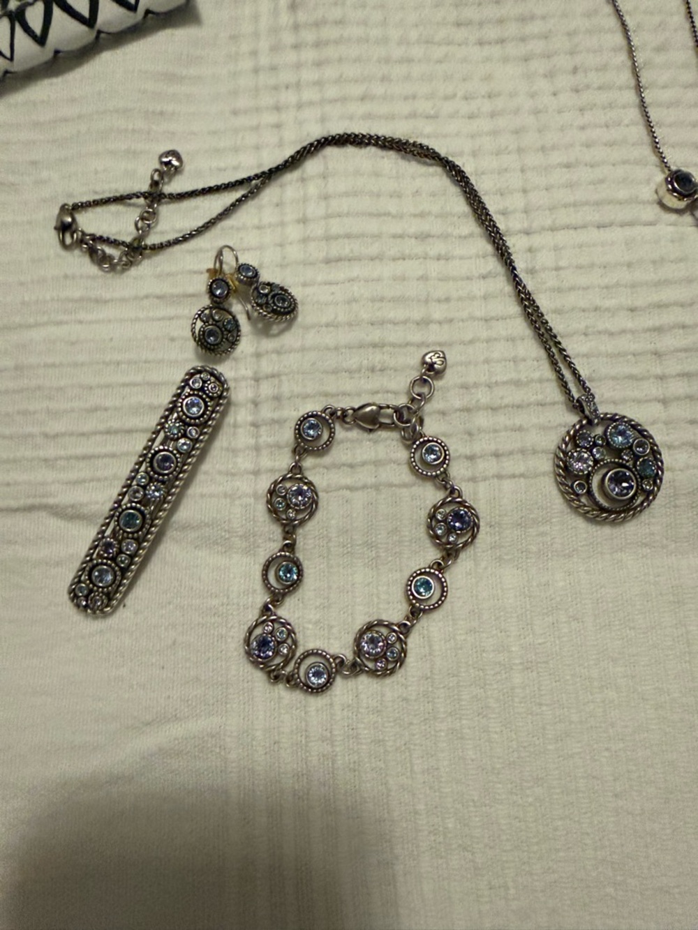 Brighton Silver Necklace with Blue and Purple Crystals - Picture 3 of 3